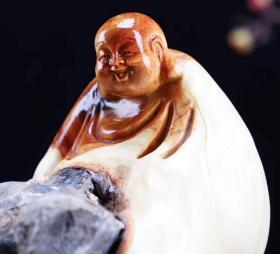 精品崖柏弥勒佛,太行崖柏双色坨坨料,天然夹石,材质干净,油性爆满,推荐收藏长14宽14高17重3斤