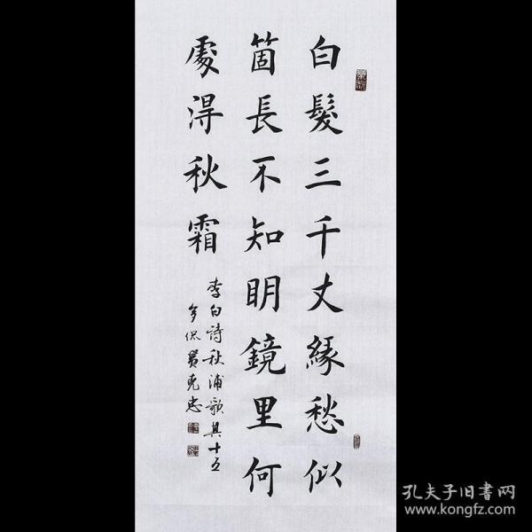 【带合影】当代实力书法家 黄老师《秋浦歌其十五》SF2451