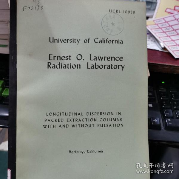 PB报告书(美国政府研究报告)university of california ernest O.Lawrence radiation laboratory(P3444)