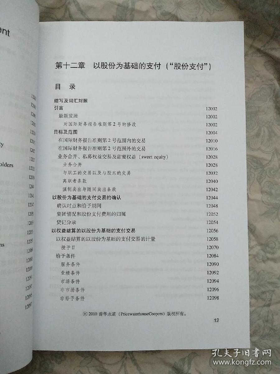 国际财务报告准则实务指引第12章：以股份为基础的支付（“股份支付”）