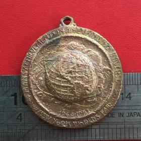 A970美国人类在宇宙扩张中的成就世界博览会1964-1965铜牌章珍藏