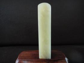 巴林虾青冻印章，非常细腻通透，流水纹漂亮