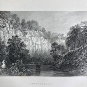 「霍桑登城堡」托马斯·阿罗姆[绘] R. Sands[刻] 1836年 阿罗姆绘苏格兰钢版画 尺寸36.5*20.5厘米 /Almsct009