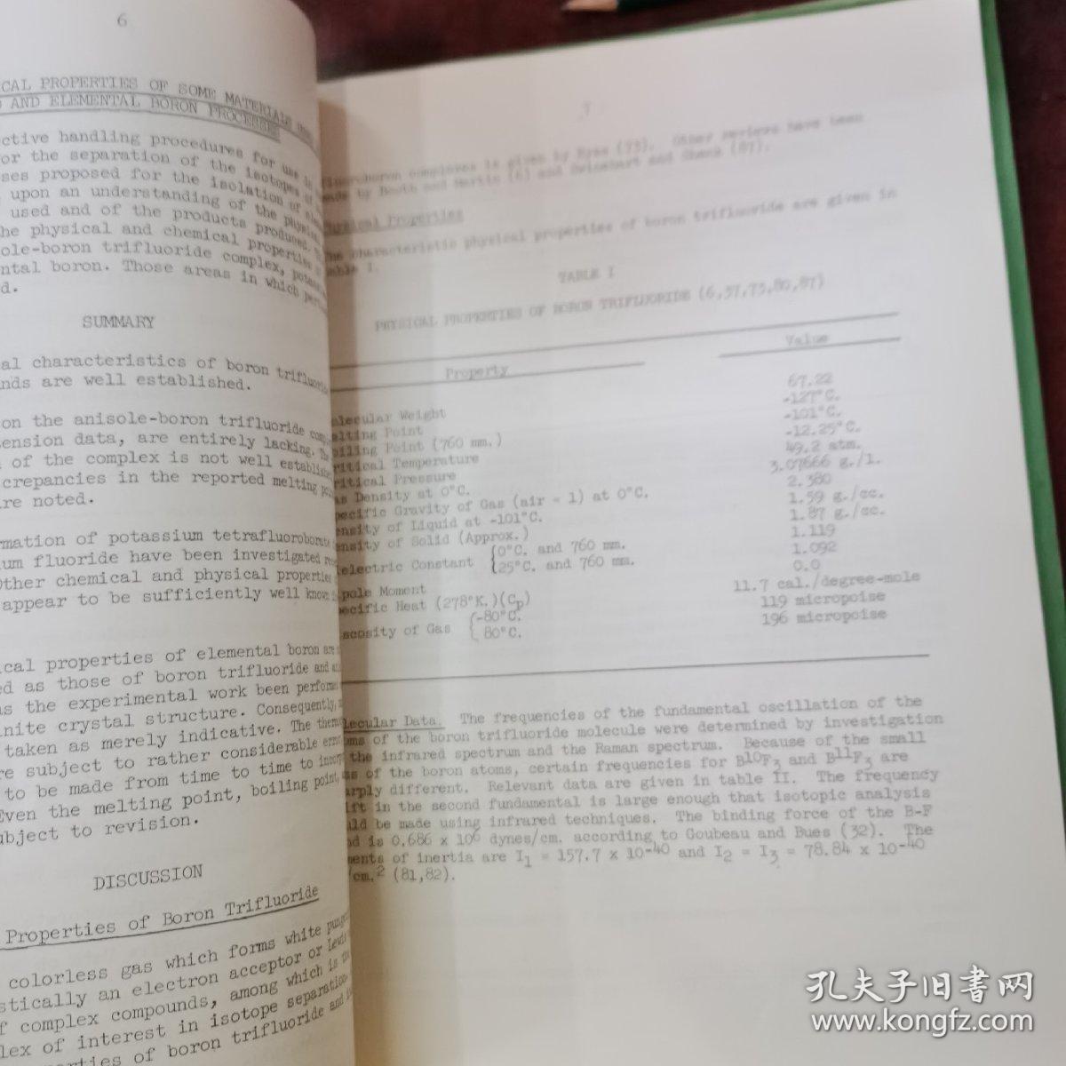 PB报告书（美国政府研究报告） physical and chemical properties of somematerials used in the anco and elemental boron processes（P3506）