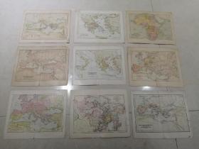 民国时期外文版世界地图9张