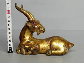 汉代 青铜鎏金卧羊