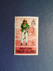 外国邮票  英属维尔京群岛邮票 美女 （无邮戳新票)