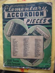 Everybody's favorite elementary accordion pieces  古旧琴谱 英文原版 大10开 应为民国前后期间 美国出品