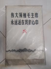 伟大领袖毛主席永远活在我们心中，有几张照边角轻微折皱（活页 70张）