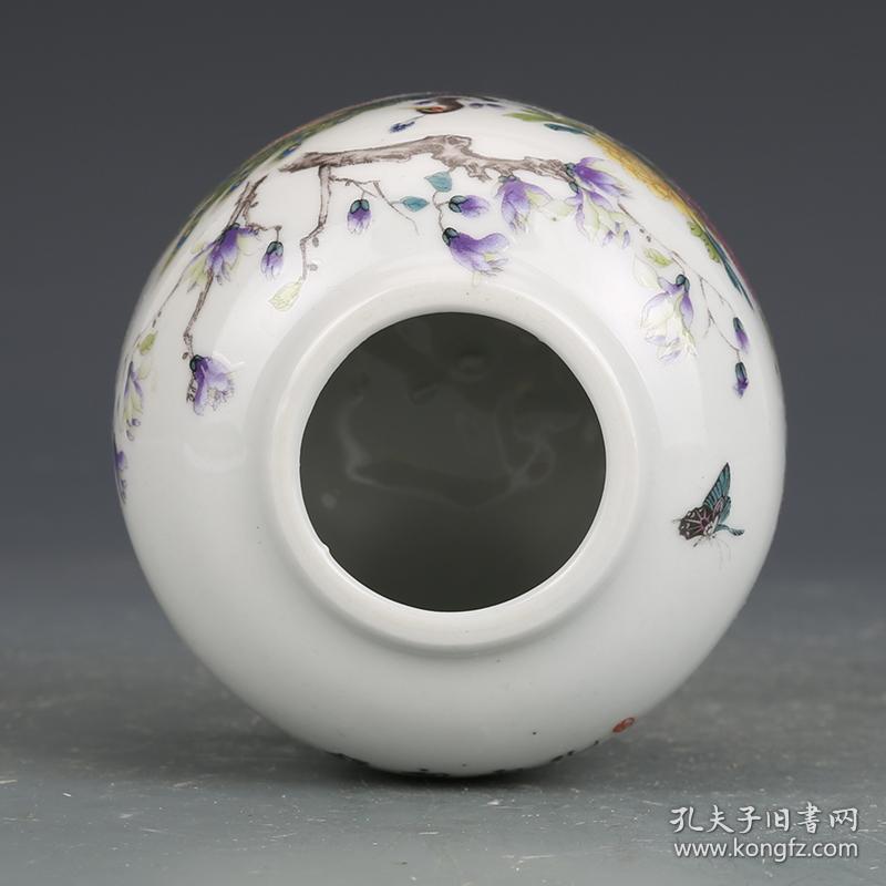 民国瓷器 民国粉彩 文房水盂孔雀