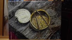 静物油画～梅林罐头