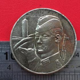 A992旧铜德国1956-1976全国人民军为了国防20年铜牌章铜币珍收藏