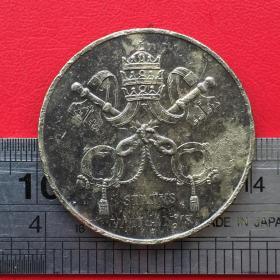 S434旧铜梵蒂冈贝内迪克特斯十六世勋章双钥匙彩带图铜牌章币珍藏