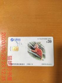 1998年金丝猴.图案 面值30元中国电信IC卡