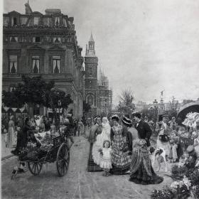 「巴黎花市」菲尔曼·吉拉德[绘] 1888年 美国艺术珍品巨幅版画 尺寸41.5*26.2厘米 / ATA213