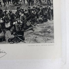 「捍卫马恩河畔尚皮尼」爱德华·德太耶[绘] 1888年 美国艺术珍品巨幅版画 尺寸41.5*28.5厘米 /ATA223