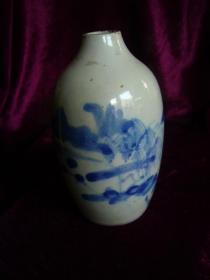 清代山水纹小瓷瓶