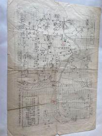 上海交通简图手绘版印刷品（长寿路1118号外地同学接待组）