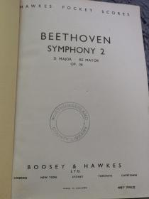 BEETHOVEN SYMOHONY  含藏书票  藏书票上有中文   大量曲谱