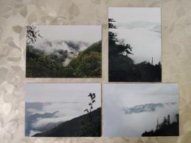 彩色照片：山峰云雾间的彩色照片及底片     共4张照片售       彩色照片箱2   00126
