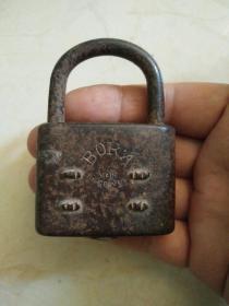 民国时期的老锁具收藏【仿密码锁的异形挂锁铁锁】少钥匙