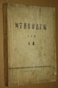 列宁著作译名汇编 【未定稿】【人名】 1976年