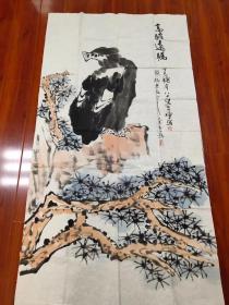 【李苦禅】巨幅花鸟画一幅，六尺整纸，96厘米//178厘米