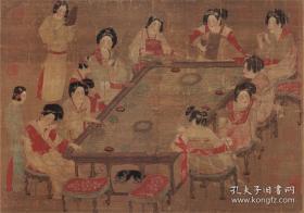 唐 宫乐图 69.5x48.7cm 绢本 艺术微喷画芯 名画复制