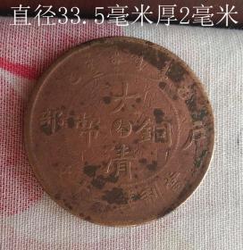 大清铜币乙巳户部中心奉制当钱二十文10079