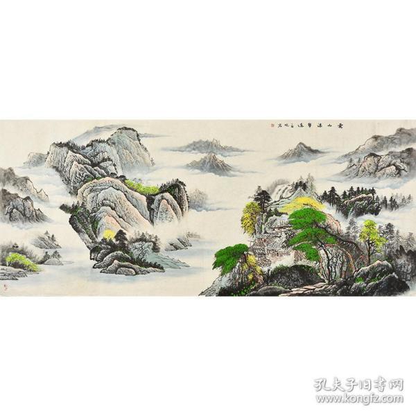 安徽美协会员 黄老师《云山瀑声远》SS2732