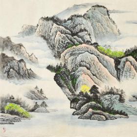 安徽美协会员 黄老师《云山瀑声远》SS2732