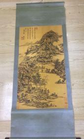 王原祁山水画，
尺寸:长172厘米，宽68厘米，