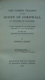 1923年THOMAS HARDY _ Famous Tragedy of the Queen of Cornwall 哈代著名悲剧《康沃尔皇后伊索尔德》初版本 插图本 书衣全 增补彩图