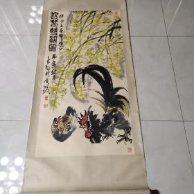 【陈大羽】精品画一幅，四尺大中堂，原装旧裱，立轴，画心尺寸68厘米//136厘米