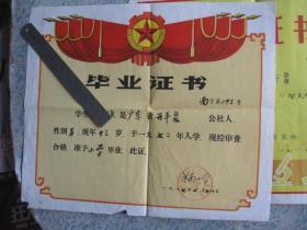 1977年江门市《水南小学毕业证书》+1980年《江门市第五中学毕业证书》同一人