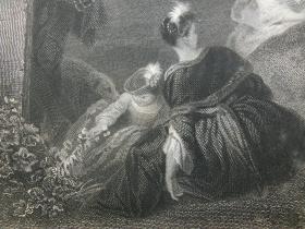 【百元包邮】《田园盛会》(A FETE CHAMPETRE)1856年 钢版画 源自《艺术日志》 纸张尺寸约32×22厘米(编号AJ0150)