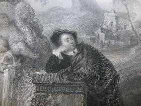 【百元包邮】《田园盛会》(A FETE CHAMPETRE)1856年 钢版画 源自《艺术日志》 纸张尺寸约32×22厘米(编号AJ0150)