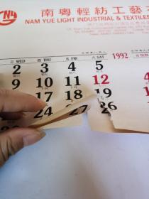 1992年 美女泳装 挂历【6张塑纸挂历全,品见实图,75x50cm】