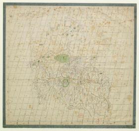 古地图1654-1722拉藏图 西藏地图 法藏。纸本大小64.99*61.66厘米。宣纸原色仿真。