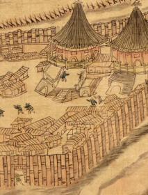 古地图1689-1722 艾浑 罗刹 台湾 蒙古图-艾浑地图。纸本大小56.85*103.97厘米。宣纸原色仿真。