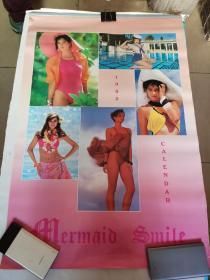 1992年 美女泳装 挂历【6张塑纸挂历全,品见实图,75x50cm】