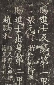 元明清三朝进士题名碑录-0076隆庆5 年辛未科（1571）张元忭 刘瑊（jiān） 邓以讚（赞）。原刻。北京国子监。民国拓本。拓片尺寸115.36*220.97厘米。宣纸原色微喷印制