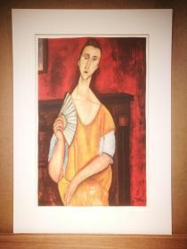莫迪里阿尼(Modigliani) /《执扇的露尼娅 · 切霍芙斯卡》/ 1963年精印版 / 限量编号:460/1000