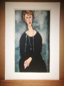 莫迪里阿尼(Modigliani) /《戴绿色项链的梅尼尔夫人》/ 1963年精印版 / 限量编号:460/1000