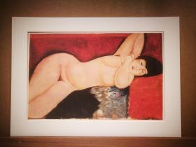 莫迪里阿尼(Modigliani) /《双手交合的斜躺裸女》/ 1963年精印版 / 限量编号:460/1000
