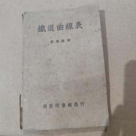 铁道曲线表,中华民国29年初版，1940年，内页完好，封面破损