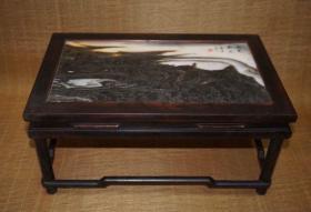 花梨木镶嵌奇石小桌子，30×18.5×14.5厘米，550元