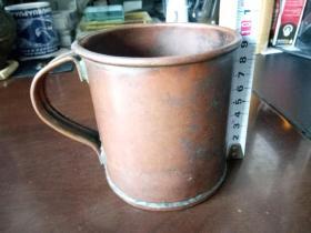 铜杯、紫铜 手工打造杯子、茶缸、水杯——老物件包浆厚重自然、使用痕迹明显