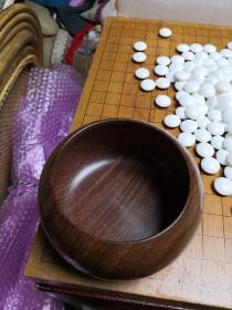 日本原装围棋子 一套 白蛤碁石180枚10.7毫米厚黑那智石 181枚11毫米厚带原装杉木棋笥箱花林棋笥