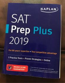 正版 卡普兰SAT备考2019 英文原版 Kaplan SAT Prep Plus 2019 高分备考策略 含试题